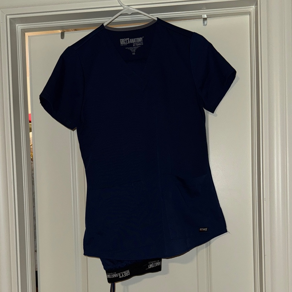 Grey's Anatomy Navy Blue Scrubs top and bottoms